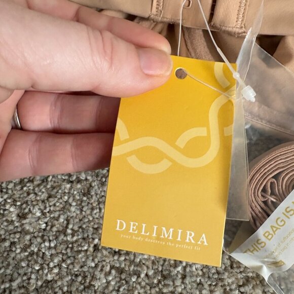 DELIMIRA underwire strapless minimizer bra 36DD Natural NWT Nude Tan - Picture 4 of 8